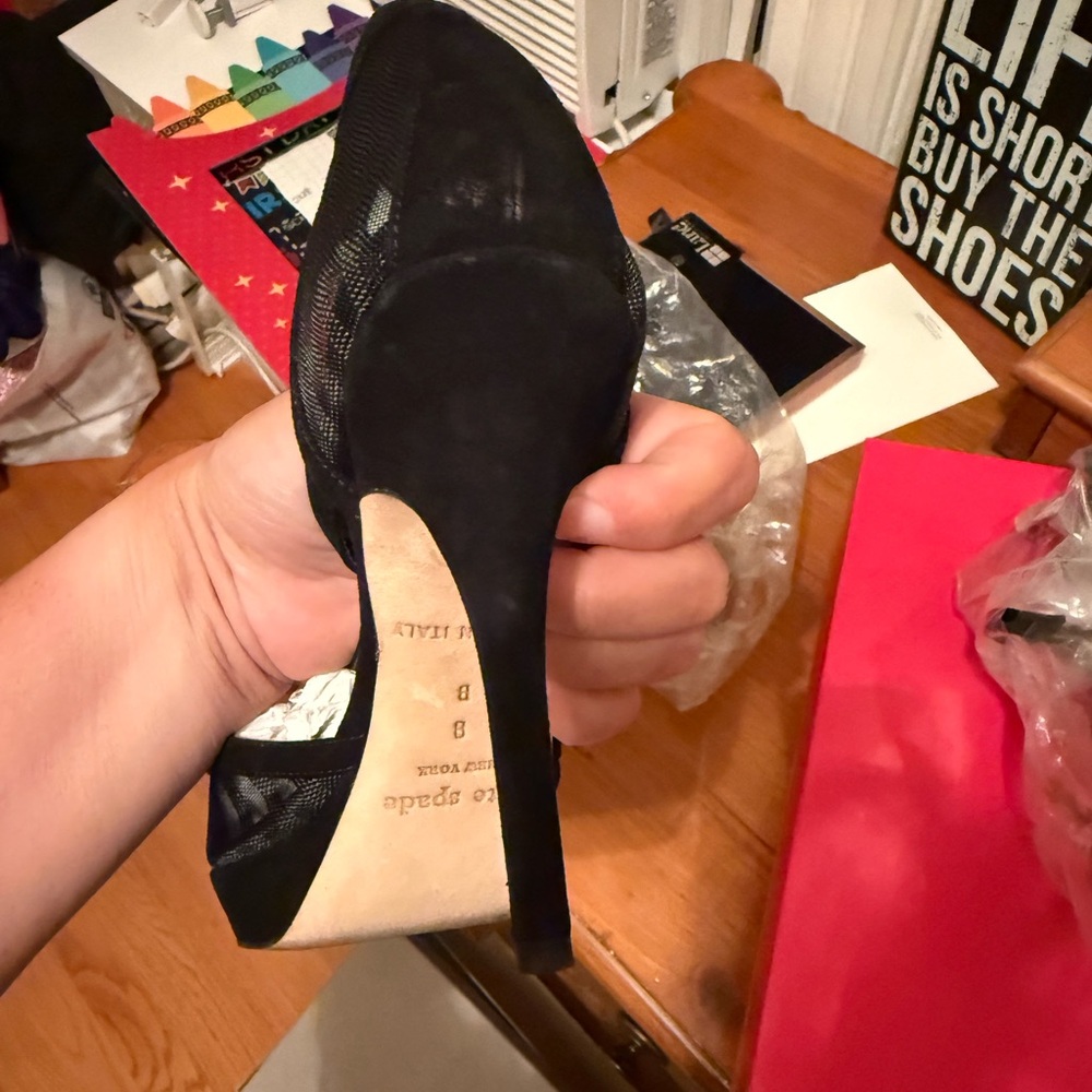 Kate Spade Black Mesh Women's Heels